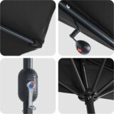 vidaXL Vrtni suncobran Crna 294 x 150 x 224 cm tkanina | shoptok.hr