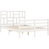  Kreveta s uzglavljem bijeli 120 x 200 cm od masivnog drva | shoptok.hr