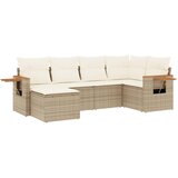  6-dijelni set vrtnih sofa s jastucima bež od poliratana 85 x 62 x 69 cm | shoptok.hr