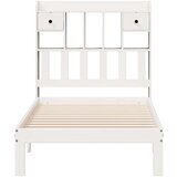  Krevet s regalom za knjige bez madraca bijeli 75x190cm borovina | shoptok.hr