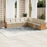 Maison Chic Seti vrtnega pohištva - Vrtna garnitura 9-delna z blazinami bež poli ratan, (21797105) | Shoptok.si