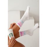 Milena Women's Socks With The Inscription Good Vibes Only White | Shoptok.si