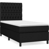  Krevet s oprugama i madracem crni 100 x 200 cm od tkanine | shoptok.hr