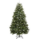 vidaXL Umjetno božićno drvce S LED lampica Zelena 240 cm PVC i metal | shoptok.hr