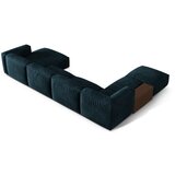 Micadoni Temno modra kotna sedežna garnitura iz tkanine bouclé (levi kot/v obliki črke "U") Martina – Home | Shoptok.si
