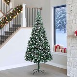 vidaXL Umestno božično drevo Zelena 240 cm PVC, jeklo in plastika | Shoptok.si