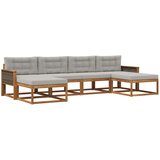 vidaXL Zunanja garnitura za sedenje 6 pcs Naravna in svetlo siva, (5000281700) | Shoptok.si