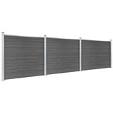 vidaXL Komplet ograjnih panelov WPC 526x146 cm črn | Shoptok.si