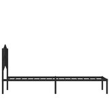  Metalni okvir za krevet s uzglavljem crni 100x190 cm | shoptok.hr
