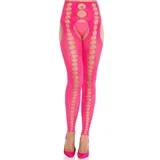 LEG AVENUE - STRAPLESS AND SEAMLESS OPAQUE STOCKINGS NEON PINK