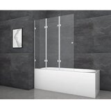 Aurlane zložljiva stena za kopalno kad silver elegance 120x140 cm krom 3-krilna Cene