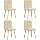 Maison Chic Jedilni stoli - Vzorci stoli 4 kosi krem blago A756, (22031851) | Shoptok.si