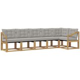vidaXL Zunanja garnitura za sedenje 6 pcs Bela in svetlo siva, (5000280498) | Shoptok.si