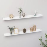 vidaXL Stenska polica 2 kosa bela 100x9x3 cm Cene