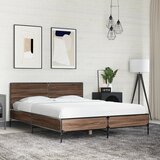  Okvir kreveta smeđi hrast 140x200cm konstruirano drvo i metal | Eponuda.ba