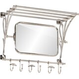  Stalak za prtljagu s vješalicama i zidnim ogledalom aluminijski | shoptok.hr