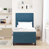 vidaXL Box Spring krevet s madracem tamnoplave boje pojedinačni baršun | shoptok.hr