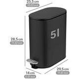 Wenko Mat crna željezna kanta za smeće s pedalom 5 l Collungo – | shoptok.hr
