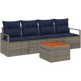  Vrtna sedežna garnitura z blazino 5 pcs Siva poli ratan, (5000144783) | Shoptok.si