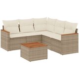  6-dijelni set vrtnih sofa s jastucima bež od poliratana | shoptok.hr