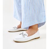 Gemre White Loafers with Zircon Buckle Mali | Shoptok.si