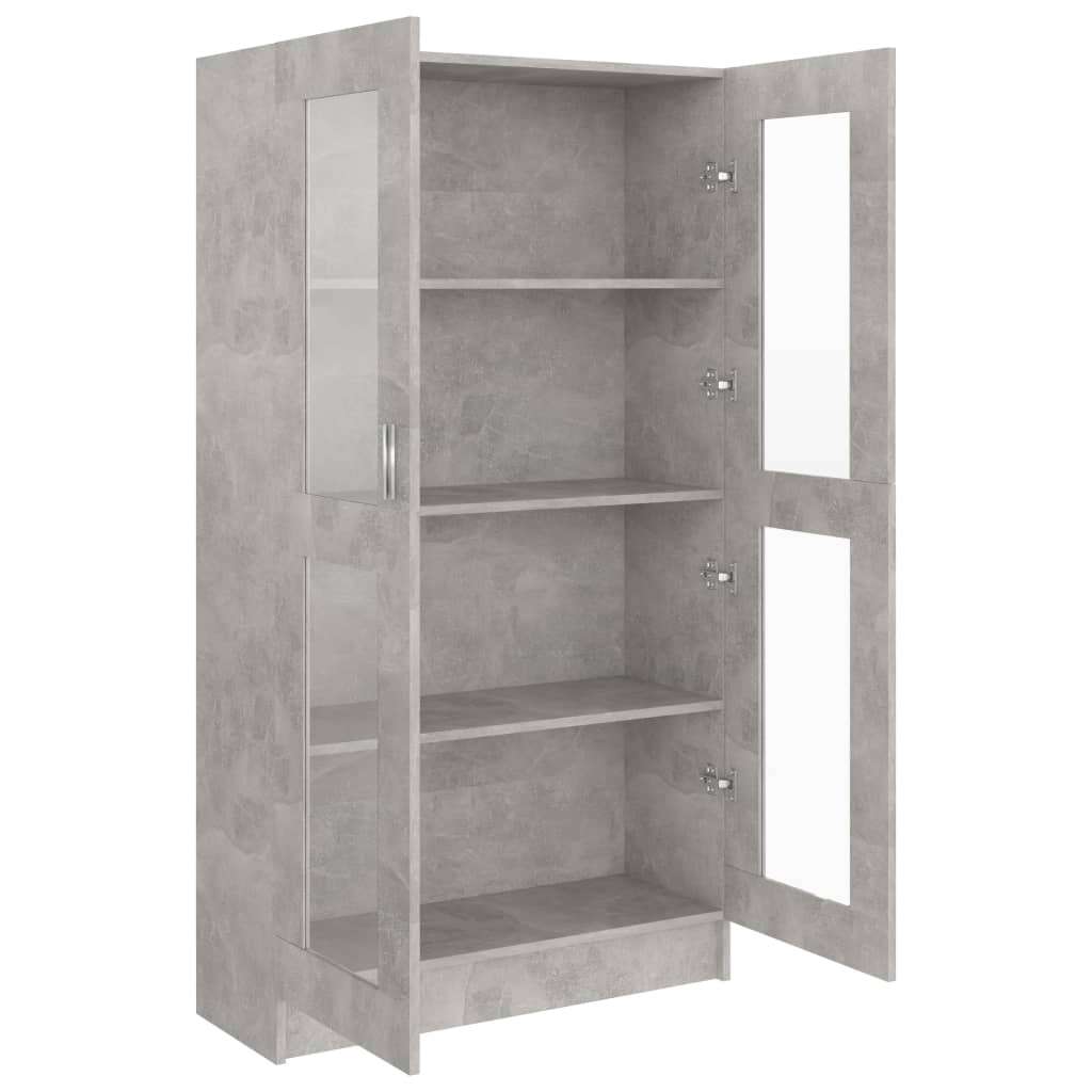  Vitrina betonsko siva 82,5x30,5x150 cm iverna plošča, (20771717) | Shoptok.si