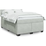 vidaXL Box spring postelja z vzmetnico svetlo siva 160x200 cm žamet | Shoptok.si