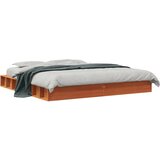 vidaXL Posteljni okvir voščeno rjav 180x200 cm trdna borovina Cene