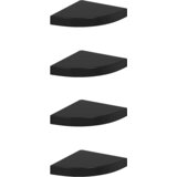 323891 Floating Corner Shelves 4 pcs High Gloss Black 25x25x3,8 cm MDF | shoptok.hr