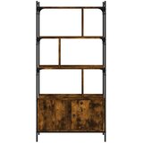  Regal za knjige s vratima boja hrasta 76,5x30x154,5 cm drveni | Shoptok.si