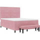  Krevet s opruga kutije Ružičasta 200 x 140 cm Baršun | shoptok.hr