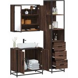 vidaXL 3-dijelni set kupaonskog namještaja boja smeđeg hrasta drveni | shoptok.hr