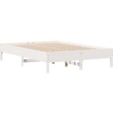 vidaXL Knjižna postelja brez ležišča bela 140x190 cm trdna borovina | Shoptok.si