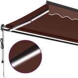 Tenda na automatsko uvlačenje s LED svjetlima smeđa 500x350 cm | shoptok.hr