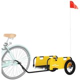 vidaXL Kolesarska prikolica rumena oxford blago železo | Shoptok.si
