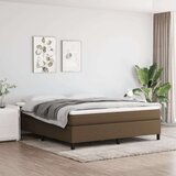  Box spring postelja z vzmetnico temno rjava 160x200 cm blago Cene