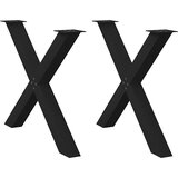 vidaXL Noge za blagovaonski stol u obliku slova X 2 kom crne Cijene