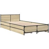vidaXL Posteljni okvir s predali sonoma hrast 90x200 cm inženirski les, (21128100) Cene