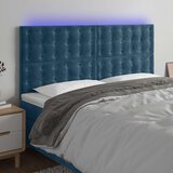  LED uzglavlje tamnoplavo 180x5x118/128 cm baršunasto | shoptok.hr
