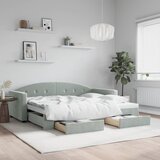  Dnevni krevet na razvlačenje svjetlosivi 90 x 190 cm baršunasti | shoptok.hr