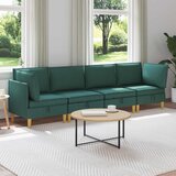  Set namještaja za dnevni boravak 4 pcs Tamnozelena Tkanina | shoptok.hr