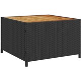 vidaXL Vrtna sofa L-oblika sa stolom i jastucima crna od poliratana | shoptok.hr