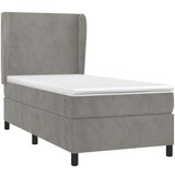 Box spring postelja z vzmetnico svetlo siva 90x200 cm žamet, (20790739) | Shoptok.si