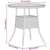  Stol za večeru s pohranom Siva i Akacija 70 x 70 x 73 cm | shoptok.hr