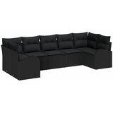  Sjedeća garnitura za vrt 7 kom. Crna poliratan 289 x 124 x 85 cm | Shoptok.si