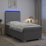  LED okvir za krevet s madracem Svjetlosiva 100 x 200 cm Tkanina | shoptok.hr