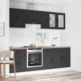  8-dijelni set kuhinjskih ormarića Kalmar konstruiranog drva Crna | shoptok.hr