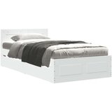 vidaXL Okvir za krevet s uzglavljem bijeli 100 x 200 cm drveni | shoptok.hr