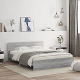  Okvir kreveta s uzglavljem LED siva boja hrasta 160x200 cm | shoptok.hr