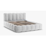 Micadoni Home Svijetlo sivi tapecirani bračni krevet s prostorom za odlaganje s podnicom 160x200 cm Lupine – | shoptok.hr